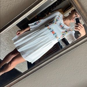 Floral embroidered bell dress
